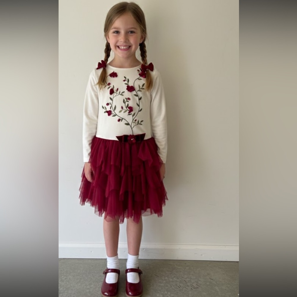 Biscotti girl’s Dress Cream and Red